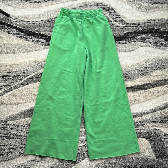 H&M Pants & Jumpsuits Hm Green Flared Wide Leg Sweatpants Poshmark